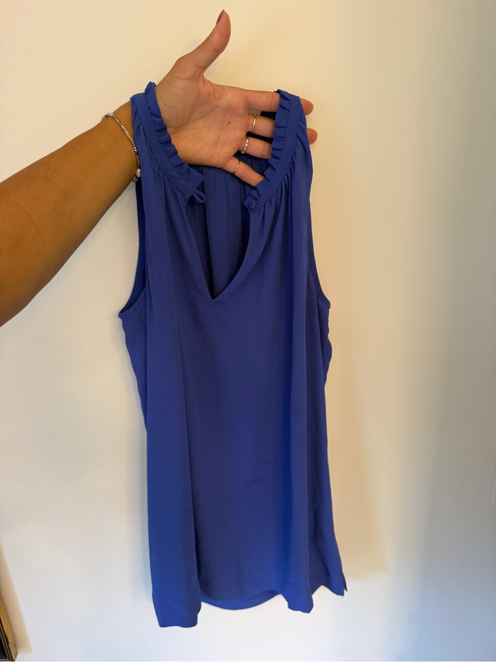 J. Crew Sleeveless V-Neck Tank Top in Royal Blue